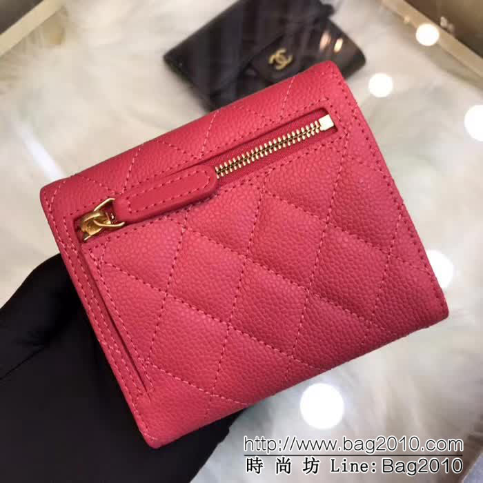 CHANEL香奈兒 古巴CU系列 CF短三折錢包 頭層小牛皮v紋 82288  DJC3140